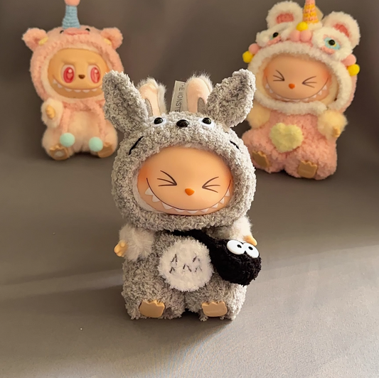 #1Labubu Cozy Critters Plush Set - Popmart Fuzzy Animal Series (Interactive & Poseable)