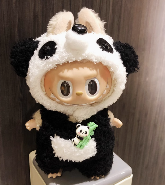 #3Labubu Panda Harmony Plush - Popmart Eco-Friendly Collectible (Glow-in-the-Dark Eyes Edition)