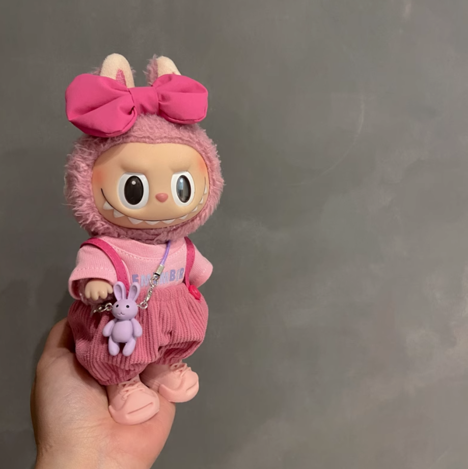#4Suitable for labubu pendant generation two generations of vinyl baby suspenders baby clothing Labubu doll clothes