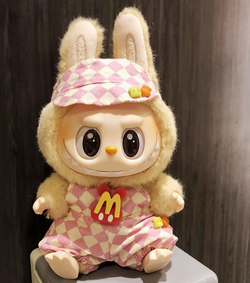 #6 Sit-down Party labubu pendant clothes Macaron Labbu vinyl doll blind box Accessories Baby Pants set
