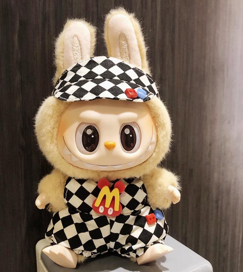 #6 Sit-down Party labubu pendant clothes Macaron Labbu vinyl doll blind box Accessories Baby Pants set