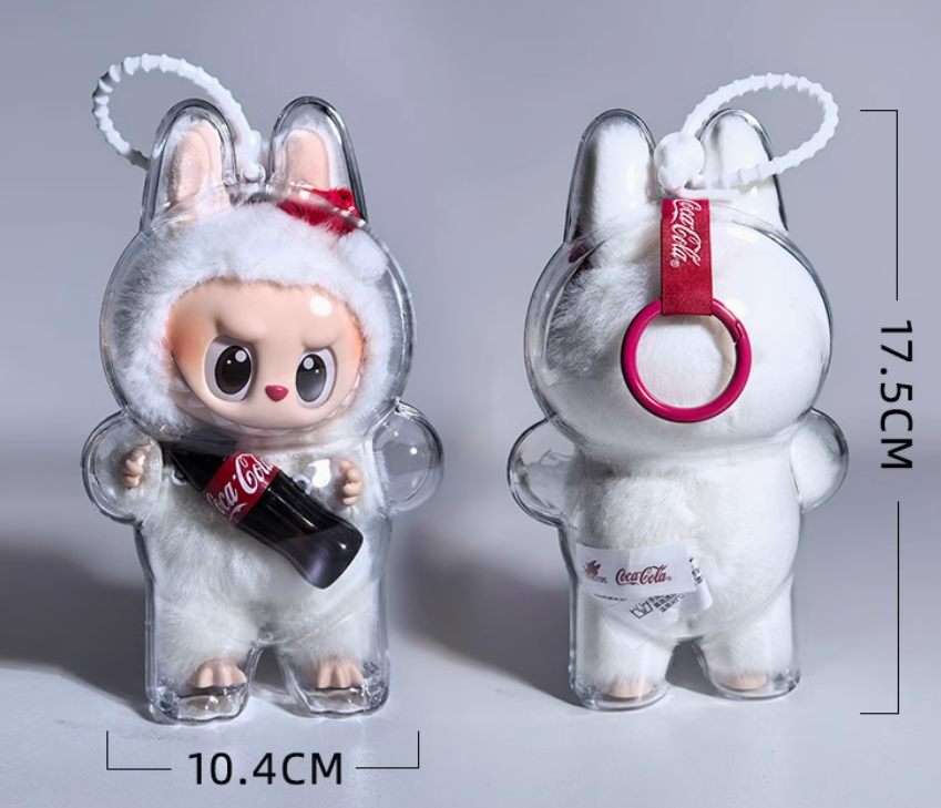 labubu fully transparent acrylic protective shell cotton doll walking bag pendant