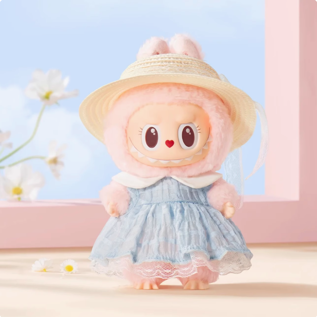 Popmart Park's limited-edition MOKOKO Sweetheart series labubu plastic plushie pendant figurine