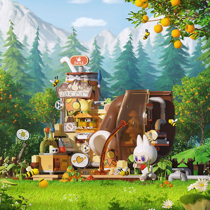 LABUBU THE MONSTERS Forest Secret Base Building Blocks Gift from Pop Mart Toys
