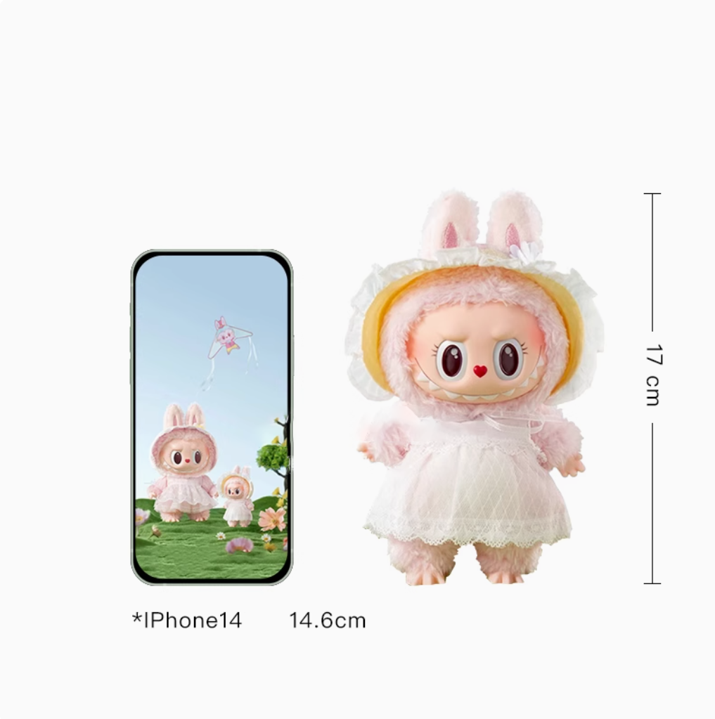Popmart Park's limited-edition MOKOKO Sweetheart series labubu plastic plushie pendant figurine