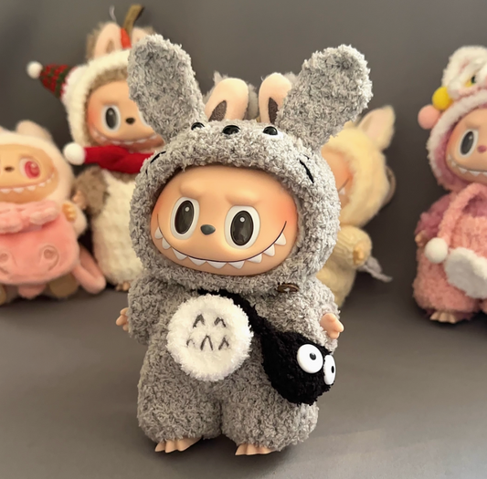 #1Labubu Cozy Critters Plush Set - Popmart Fuzzy Animal Series (Interactive & Poseable)