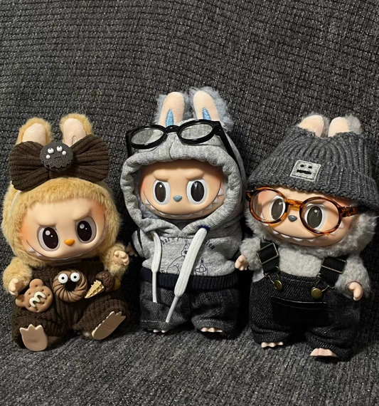 #2Labubu Campus Style Series - 3 Pack Outfitable Doll Set (Sweater & Hoodie & Study Looks)