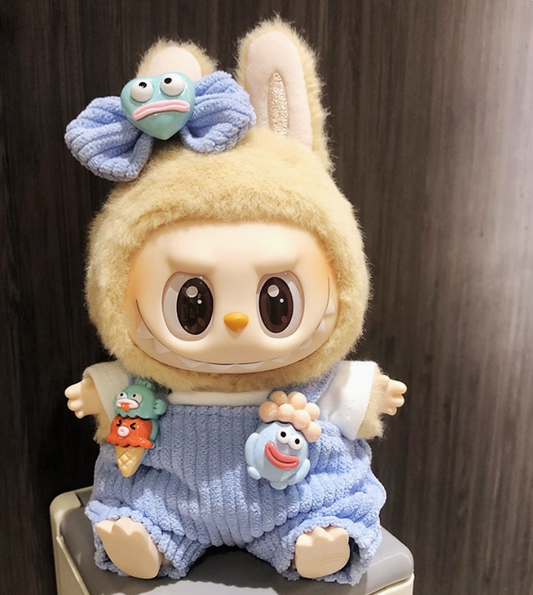 #5 labubu2 Clothing Sit-down party Macaron Laboub vinyl doll replacement clothing blind box pendant accessories