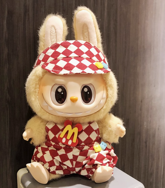 #6 Sit-down Party labubu pendant clothes Macaron Labbu vinyl doll blind box Accessories Baby Pants set