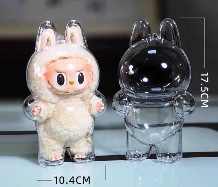 labubu fully transparent acrylic protective shell cotton doll walking bag pendant